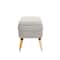 40" Contemporary Polyester & Wood Storage Bench